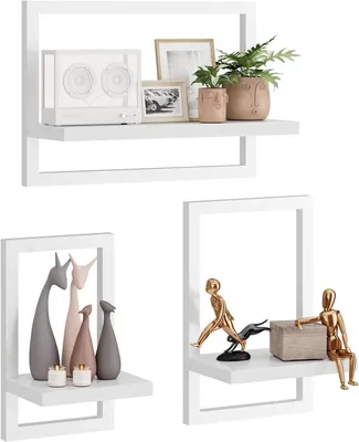 Produktbild von Wandregal 3 Stücke, quadratisch, weiß, für Wohnzimmer