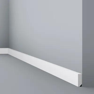 Produktbild von NOËL & MARQUET Lackierte Sockelleiste FT1F WALLSTYL 38 x 13 x 2000 mm Polystyrol Weiß Fußleiste Fußbodenleiste Hochwertig
