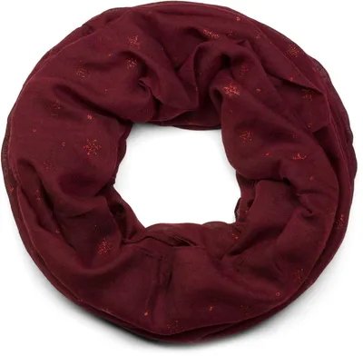 Produktbild von styleBREAKER Damen Loop Schal mit Glitzer Schneeflocken Print, Weicher Schlauchschal Einfarbig, Tuch 01017064