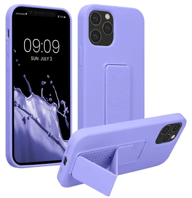 Produktbild von kwmobile Handyhülle für Apple iPhone 12 / iPhone 12 Pro Hülle - TPU Silikon Case mit Fingerhalter und Stand - Schutzhülle Cover in Lavendel
