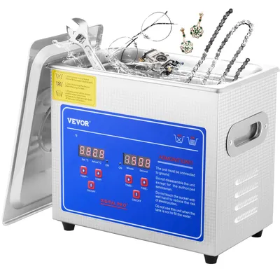 Image de VEVOR Nettoyeur à ultrasons 3L Nettoyeur à ultrasons Appareil de nettoyage à ultrasons en acier inoxydable avec affichage numérique