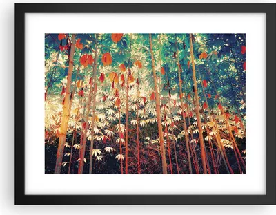 Produktbild von Gerahmtes Poster - Schwarzer Rahmen - Pflanzen tropisch orange - 40x30 cm - Wand Bild - Wanddeko - Wandbilder - Kunstposter - Wandposter - Bilderrahmen - Bilder - Kunstdruck - P2BAA40x30-4393