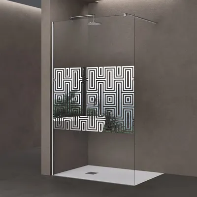 Produktbild von doporro Luxus Duschwand für Dusche Duschabtrennung 100x200cm Walk-In Dusche 10mm ESG-Sicherheitsglas Labyrinth inkl. Nanobeschichtung Bremen02DM