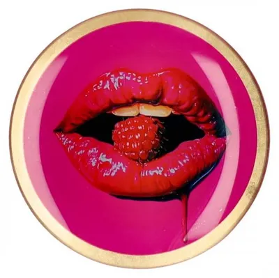 Immagine prodotto di Gift Company Glasteller Love Plates M, Mund, Dekoteller, Ablage, Glas, Pink, , Ø 13 cm, 1213004013