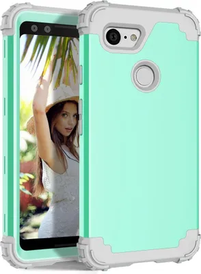 Produktbild von Google Pixel 3 XL Hülle, LaimTop Heavy Duty 3 in 1 Hybrid Hart PC Flexibel TPU Silikon Stossfest Kratzfest Tasche Schutzhülle für Google Pixel 3 XL Minzgrün