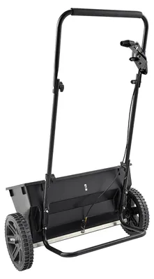 Obrázok produktu pre Rozmetávač SucceBuy s objemom 22,7 kg, rozmetávač s vrhacím mechanizmom a plniacim lievikom, šírka rozmetávania 460 mm a 30 nastavení, pneumatiky s priemerom 25,4 cm, ideálny na osivo, hnojivo a soľ