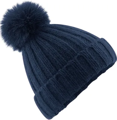 Produktbild von Beechfield - "Verbier" Mütze Bommel für Herren/Damen Uni BC5301 (Einheitsgröße) (Marineblau)
