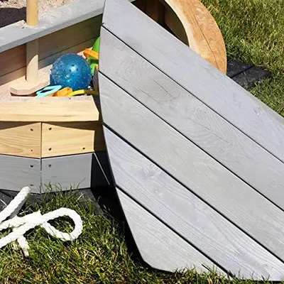 Produktbild von Sun Sandkasten Boot Krabbe aus Holz XXL grau -Natur - Schiff - Sandbox - Sandkiste für Kinder