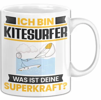 Zdjęcie produktu dla Kubek dla kitesurfera – prezent na urodziny z zabawnym napisem (biały)