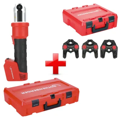 Produktbild von Rothenberger ROMAX NANO Akku Pressmaschine 18 V 34 kN CAS + 3 tlg. TH Pressbacken Set + Rocase - ohne Akku, ohne Ladegerät