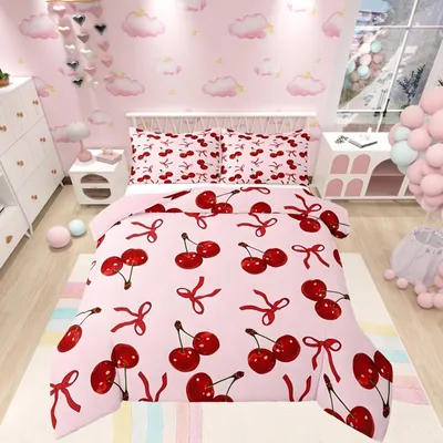 Immagine prodotto di Copripiumino per bambine con motivo di fiori rosa