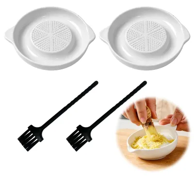 2er Set Keramikreiben – Ingwerreibe für Knoblauch, Obst & Gemüse
