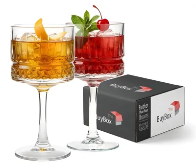 Image de Lot de 2 verres à coupe vintage pour le champagne et les cocktails