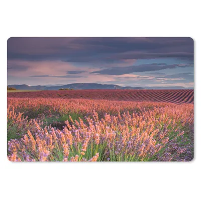 Produktbild von MuchoWow® Schreibtischunterlage Lavendelfeld bei einem ruhigen Sonnenuntergang 60x40 cm - XXL Mauspad - Großes Mauspad