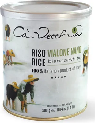 Produktbild von Vialone Nano Reis in der Dose 500 gr. - Cá Vecchia