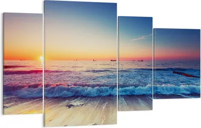 Produktbild von Bild auf Leinwand - Leinwandbild - Meer Strand Welle - 120x70cm - Wand Bild - Wanddeko - Wandbilder - Leinwanddruck - Bilder - Kunstdruck - Wanddekoration - Leinwand bilder - Wandkunst - DL120x70-3613