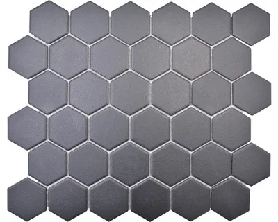 Produktbild von Keramikmosaik HX AT59 Hexagon Uni schwarz