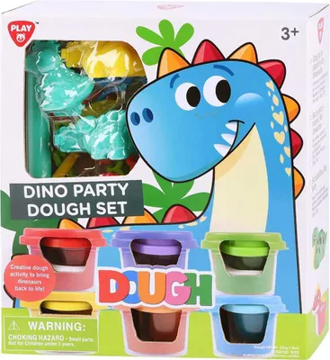 Produktbild von Playgo Dino Party Kleiset – 6 Töpfe mit Knete