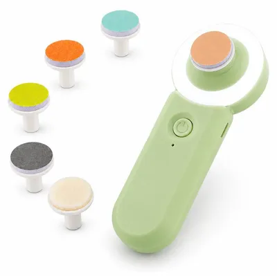 Produktbild von Baby Elektrischer Nagelfeiler mit LED‑Licht, 6 austauschbaren Schleifköpfen, 2 Geschwindigkeitsstufen, wiederaufladbar für Kinder‑Nagelpflege