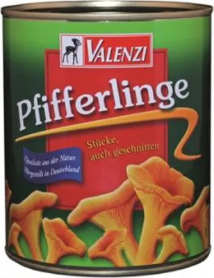 Produktbild von Valenzi Pfifferlinge Stücke geschnitten Speisepilz in der Dose 800g