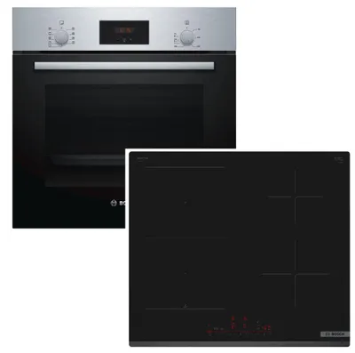 Produktbild von HERDSET BOSCH Backofen Schnellaufheizung + Induktionskochfeld PowerBooster autark 60 cm
