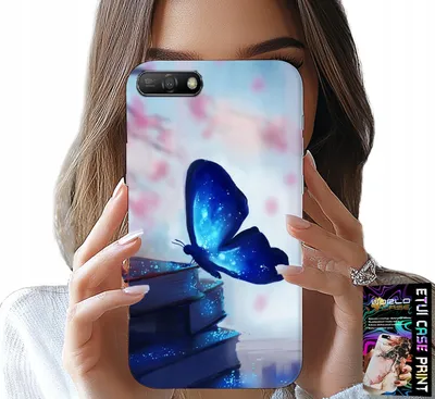 Obrázek produktu pro Pouzdro Pro Huawei Y6 2018 - Modrý Motýl, Motýl, Dámské Vzory