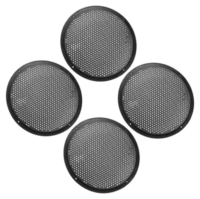 4er Set 8 Zoll Lautsprechergitter aus Kunststoff, schwarz