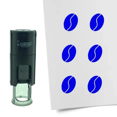 Produktbild von CombiCraft Selbstfärbender Stempel 'Kaffeebohne' in der Farbe Blau, Ø10mm