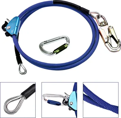Produktbild von Baumklettern Sicherheitsleine - Flipline/Positionierungsseil - 12 mm x 3 m - Stahlseilkern - Verstellbar - - Blau