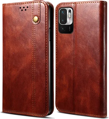 Image de Etui pour Xiaomi Redmi Note 10 5G, étui en cuir avec fonction stand rouge