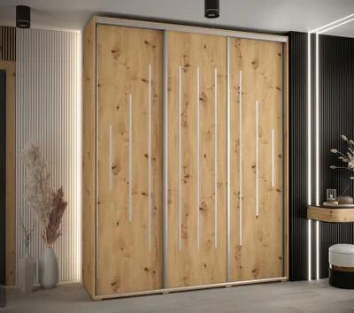 Produktbild von Kleiderschrank ASIRI 12 - 200/60 cm, Artisan-Eiche / Silber