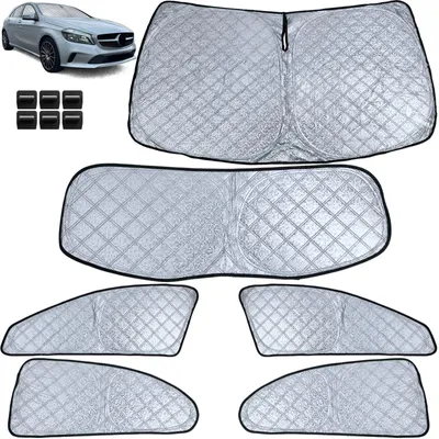 Productafbeelding van Zonbescherming, verduistering, 6-delig, thermisch isolerend, voor Mercedes-Benz A-klasse W176, modeljaren 2012-2018