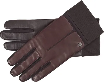 Roeckl Touch Leder-Handschuhe mit Strickbund  in braun