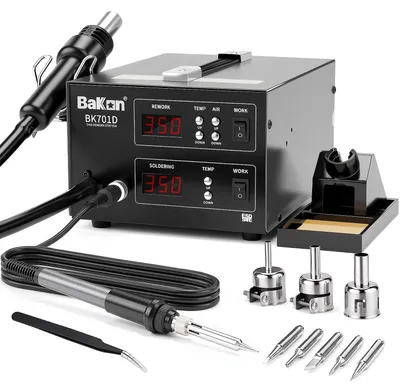 Produktbild von 700 W Heißluftstation für Löten, 2-in-1 mit PID-Regelung