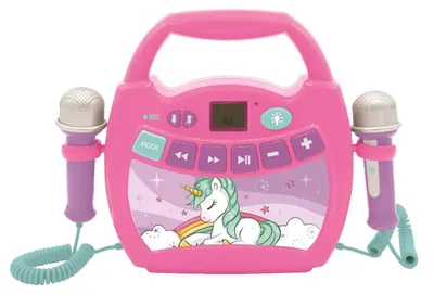 Image de Machine karaoké portable - Pour enfants - Bluetooth - 2 microphones - Rose