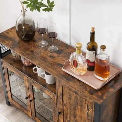 Image de Armoires - Commode - Armoire de rangement - Meuble de rangement - Meuble de salon - 110 cm x 33 cm x 75 cm - Marron