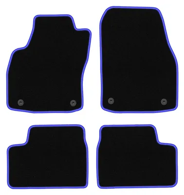 Produktbild von Fußmatten Automatten Velours Schwarz/Blau für Opel Astra H 2003-2010 Set 4-tlg