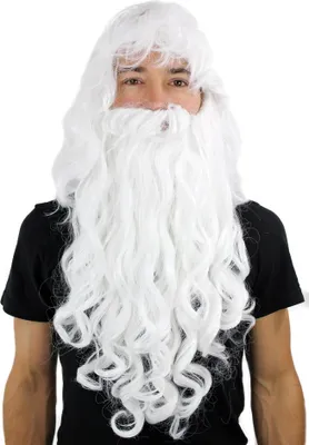 Produktbild von WIG ME UP Perücke und Bart, weiß, PW0187-P60