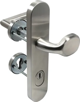 Produktbild von Edelstahl V2A Schutzbeschlag 1680-L R Kombischutz HS-92 Kn/Dr Türklinke