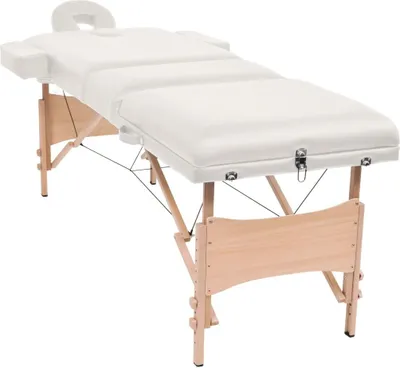 Produktbild von vidaXL Massageliege 3-Zonen mit Hocker Klappbar 10 cm Sitz Weiß
