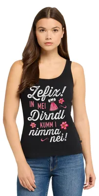 Produktbild von Spreadshirt Lustiges Dirndl Motiv Mit Spruch Für Damen Frauen Premium Tank Top, XXL, Schwarz