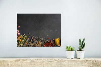 Produktbild von Poster - Gewürze auf schwarzem Hintergrund - 40x30 cm