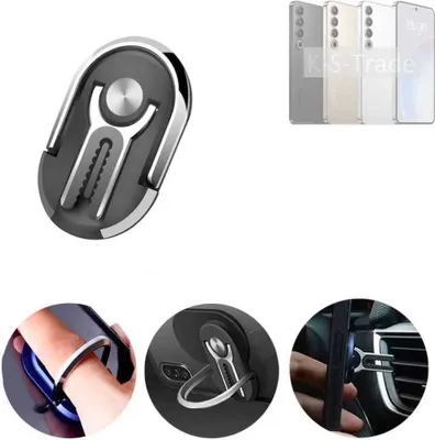 Produktbild von K-S-Trade 3in1 Smartphone-Ring Handy-Ring kompatibel mit Meizu 20 Pro Fingerhalterung  Handyring Tischständer Lüftungsgitter-Halterung Tisch