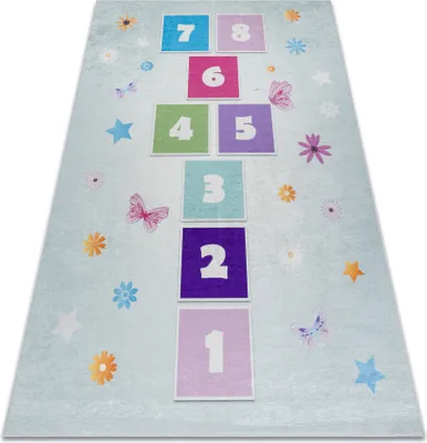 Obrázek produktu pro BAMBINO 1075 mycí kobereček poskok, čísla pro děti protiskluz - zelená Vícebarevný 80x150 cm