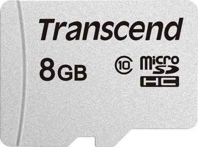 Zdjęcie produktu dla Transcend 300S, 8 GB, MicroSDHC, Klasa 10, NAND, 20 MB/s, 10 MB/s