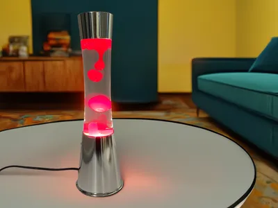 Immagine prodotto di Lampada a colonna Magma in rosso/cromo Altezza 39cm Ø11cm - R50551110
