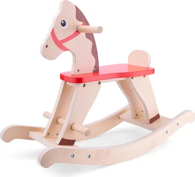 Immagine prodotto di New Classic Toys Cavallo a dondolo in legno - naturale - Giocattolo con animali a dondolo