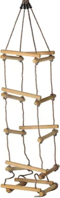 Produktbild von Strickleiter 2 m mit Holzsprossen 5 Ebenen für Kinder Kletterleiter für Spielturm : 4 Seiten Ausführung: 4 Seiten