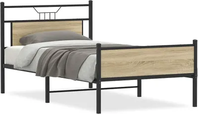 Obrázek produktu pro vidaXL Rám postele bez matrace Sonoma dub 100x190 cm materiál na bázi dřeva