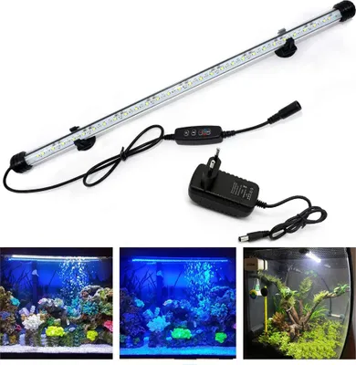 Produktbild von 48cm LED Aquarium Lampe Tank Leuchtet Unterwasser Beleuchtung Dimmbar 3 Lichtmodi mit Timer
